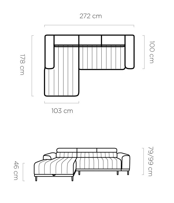 Ecksofa Caldo Mini Abmessungen